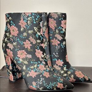Floral Embroidered Ankle Boots